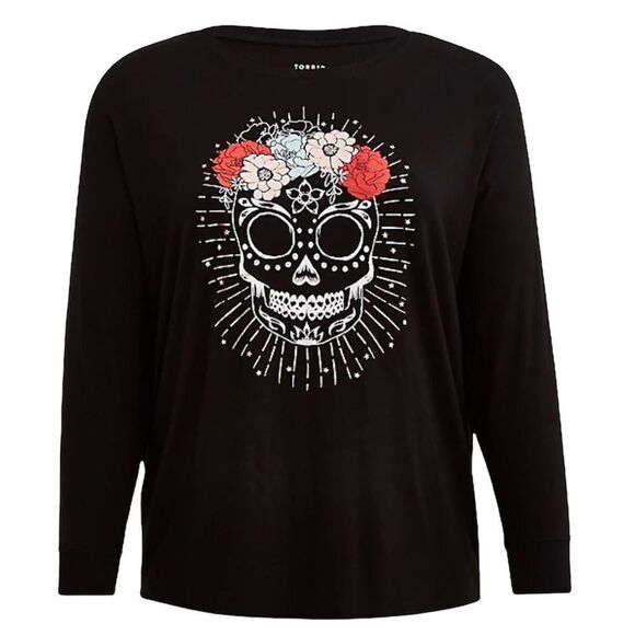 Torrid Skull Dolman Long Sleeve T-Shirt - Picture 5 of 7